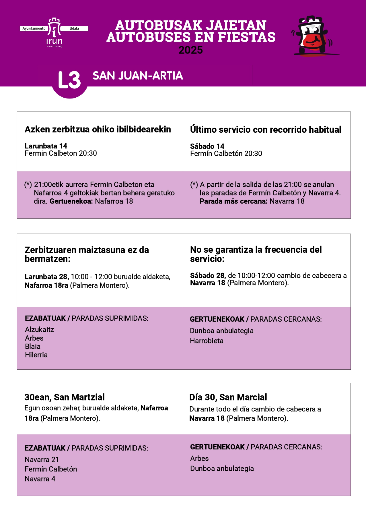 Irunbus L3 San Marcial